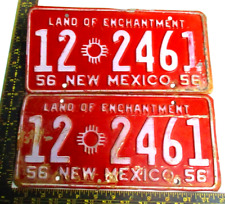 2- 1956 New Mexico license plate car truck collectible old NM garage memorabilia picture