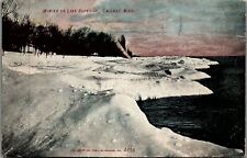 1908 CALUMET MICHIGAN LAKE SUPERIOR WINTER SNOW KROPP PUBLISHING POSTCARD 26-86 picture