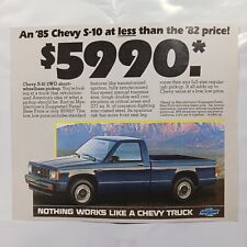 1985 VINTAGE CHEVY S-10 2WD SHORT WHEELBASE PICKUP PRINT AD picture