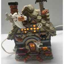 Halloween Porcelain Illuminated Lighted Haunted House Ghosts With Box picture