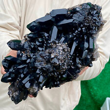 6.5LB Natural Beautiful Black Quartz Crystal Cluster Mineral Specimen Rare picture