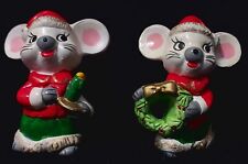 Pair of vintage mid century ceramic Japanese mouse ornaments picture