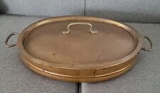 Antique Hand Hammered Solid Copper Roasting Pan with Lid Tinned Tin Lined HUGE picture