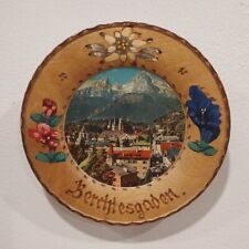 Vintage BERCHTESGADEN Hand Painted Wooden German Plate, Small 5.5