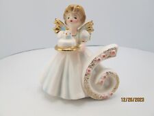 Vintage Birthday Girl Angel Doll Figurine Age 6 Years w Bday Cake Josef Original picture