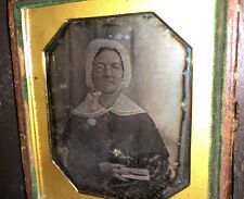 early 1840s daguerreotype woman wearing eyeglass holding book scovills plate picture