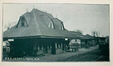 Postcard Lisbon NH - c1900s Boston and Maine Railroad Depot picture