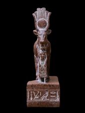 RARE ANTIQUE ANCIENT EGYPTIAN Statue Large Goddess Hathor Protect Psammitic picture