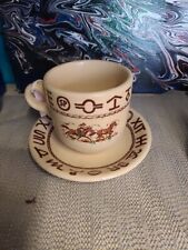True West Westward Ho Cup & Saucer,  Rodeo Pattern, Made In California  picture