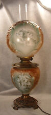 1880's Consolidated Glass GWTW Electrified Oil Lamp Cherubs & Embossed Floral picture