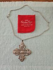 VINTAGE STERLING SILVER CHRISTMAS CROSS PENDANT 1972 REED & BARTON 19.1g picture