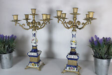 Vintage pair porcelain Candelabras candle holders 1960s marked picture