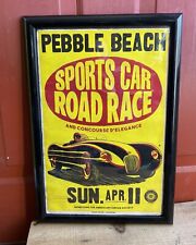 Framed 50s/60s Pebble Beach Road Races Cali Poster Sign MG MGA Sports Car picture