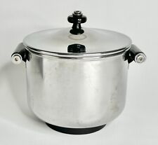 Vintage Antique Art Deco Stainless Steel Ice Bucket with Wood Handles picture