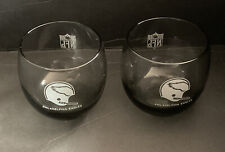 Philadelphia Eagles VTG OLD BAR DRINKING TUMBLER GLASSES SET 2 NFL SHELL PROMO  picture