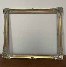 Rare AQ Large OOAK Ornate Wooden Art Gilded Frame 25x21.5x1”/Interior 21.75x18” picture