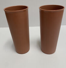 2 Vintage Tupperware Tumblers - Mauve 16oz  #107-17 and #107-53 picture