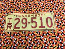 1935   TEXAS  TRAILER  LICENSE  PLATE  TR29510 picture