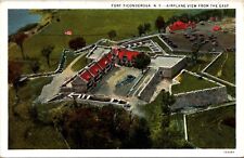 Aerial Airplane View Fort Ticonderoga New York White Border Postcard 7H picture