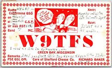 1935 QSL Radio Card Code W9TFS Green Bay WI Amateur Station Posted Postcard picture