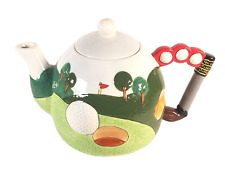 Vintage Burton & Burtoni Whimsical Ceramic Golf Teapot Collector  NWOB picture