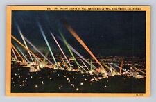 Hollywood CA- California, Bright Lights Of Hollywood Boulevard, Vintage Postcard picture
