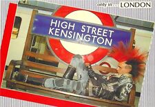 70s Punk Rocker London Tube High Street Kensington Postcard picture
