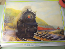 Vintage the world's greatest highway Pennsylvania railroad poster picture