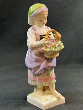 Antique KPM Berlin Porcelain Figure FRUHLING (SPRING) Girl w Basket of Flowers picture