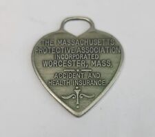 Vintage Silvertone Heart Massachusetts Protective Association  Watch Fob  picture