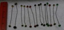 * Vintage 14 pc LOT of VERY UNUSUAL - Glass Eyes or Jewelry Hat Pins or ? - L@@K picture