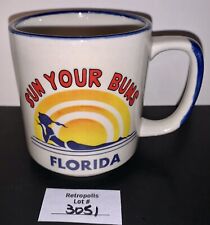 Vtg Sun Your Buns Florida Souvenir Coffee Cocoa Tea Ceramic Mug picture