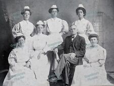 1907 Oversized Cabinet Card Lima City, OH Hospital Nurses Uniforms Vintage Photo picture
