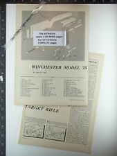 2 page 1957 Winchester rifle Model 75 target disassembly magazine feature i23 picture