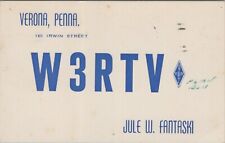 amateur ham radio QSL postcard W3RTV Jule W Fantaski 1958 Verona Pennsylvania picture