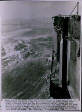 LG867 1955 Wire Photo HEAVY SEAS POUND RADAR ISLAND Texas Tower Severe Weather picture
