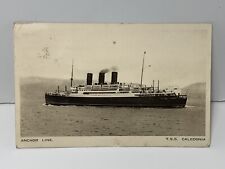 Anchor Line TSS Caledonia Vintage Postcard Later Named HMS Scotstoun WWII Ship picture
