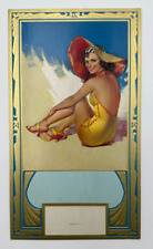 Sun Tanned Sue, Vintage Zoe Mozert Embossed Art Deco Style 5x7 Pin-Up Print picture