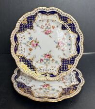 Pair Antique Cauldon England Hand Painted / Signed Bouquet Plates picture