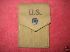 ORIG .EARLY  WW II (42) KHAKI 45 CAL. DOUBLE CLIP POUCH UNISSUED picture