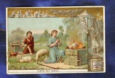 Chrome Liebig S496 Bible Cain Abel Sheep Sacrifice Old Trade Card picture