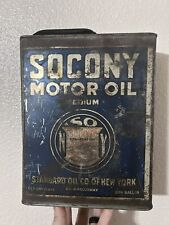 VTG SOCONY MOTOR OIL STANDARD OIL SLIM CAN GAS SPOUT TALL RARE picture