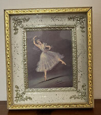 Vtg Ballerina Carina Art Print 3D Shadow Box Metal Frame Elegant Design Decor picture