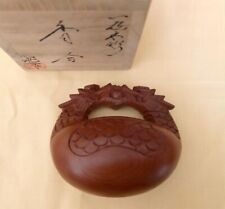 Wooden Fish Mokugyo ICHII ITTO BORI Carved Wood Work Traditional Craft JAPAN picture