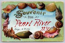 eStampsNet - Souvenir from Pearl River NY Seashells Embossed Postcard  picture