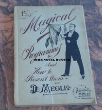 1914 DE MEGLIO MAGICAL PROGRAMMES MAGIC & SLIGHT OF HAND DIME NOVEL WATCH VIDEO picture