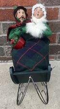 Byers' Choice THE CAROLERS Couple in Sleigh 1995 EUC VGC picture
