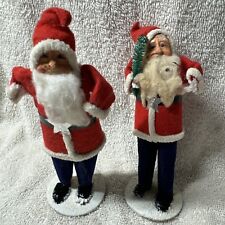 Vintage Paper Mache/Felt Santa Christmas Figures Lot 2 Japan J16 picture