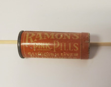 Vintage RAMON’S PINK PILLS TIN THE LITTLE DOCTOR BROWN MFG. USA PAINTED TIN picture