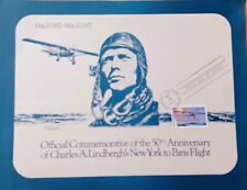 Charles A. Lindbergh 50th Anniversary 1st Day Stamp on Card, 1927-1977, picture
